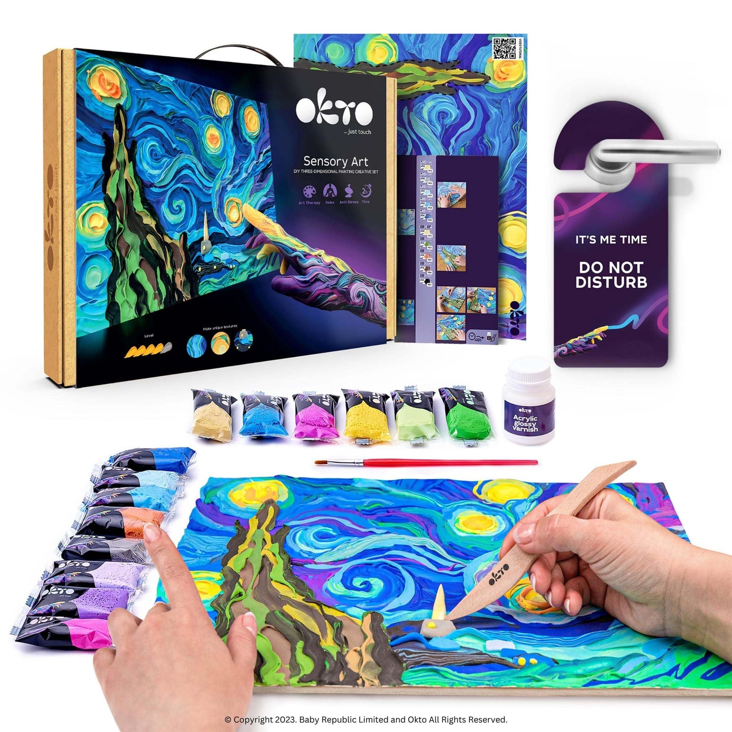 Sensory Art 3D Clay Painting Kits, Starry Night, Vincent Van Gogh