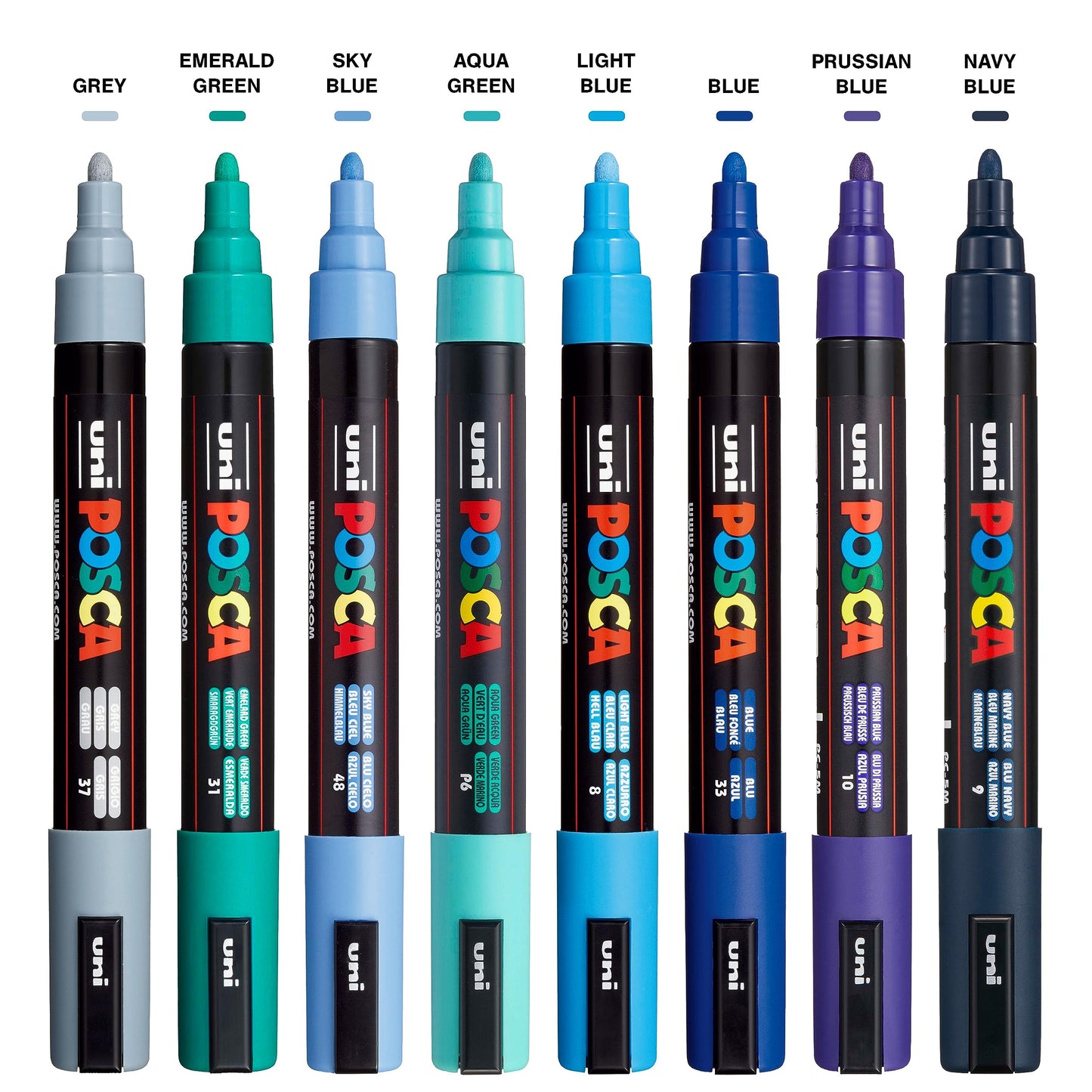POSCA Paint Marker PC-5M Set - 8 Colors Cool Tones