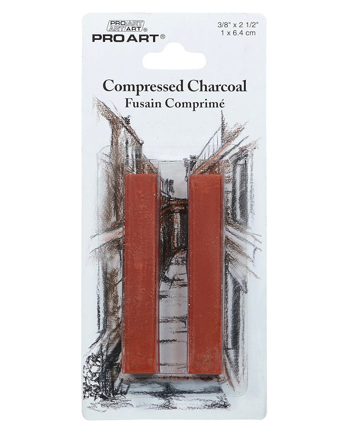 Pro Art Compressed Charcoal Sanguine 2 PC