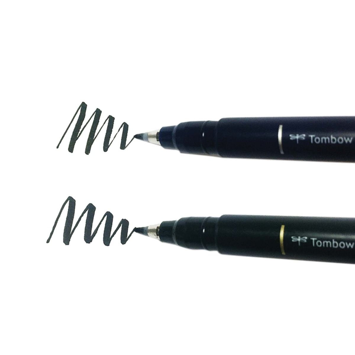 Tombow Fudenosuke Brush Pen, Hard & Soft Tip, Black, 2PK