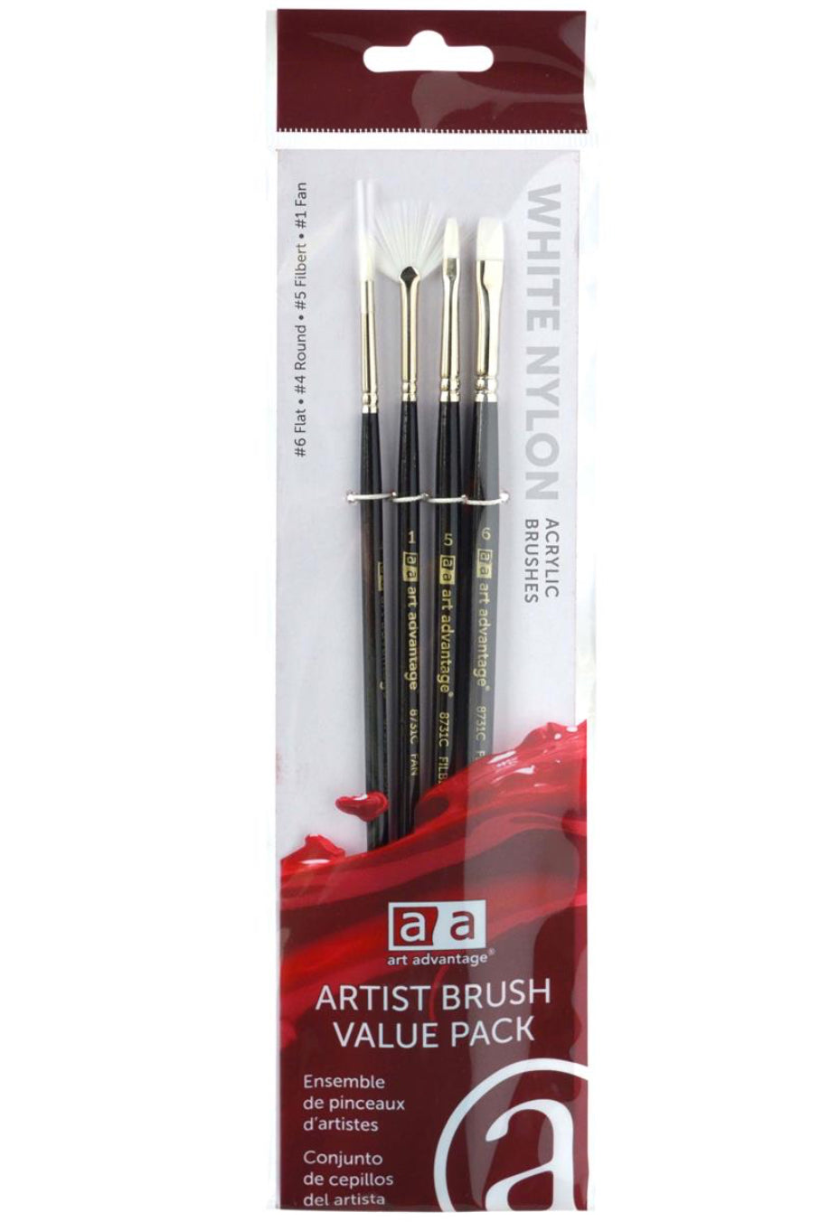 Art Advantage Artist Brush Value Pack | White Nylon