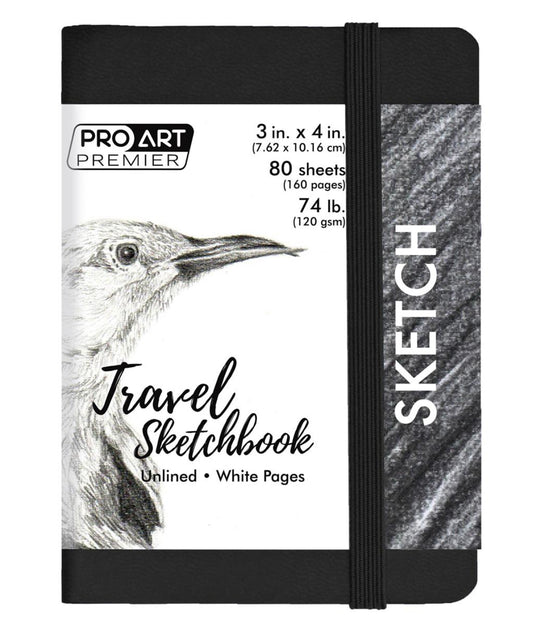 Pro Art Premier Travel Sketchbook 3”x4” | Black