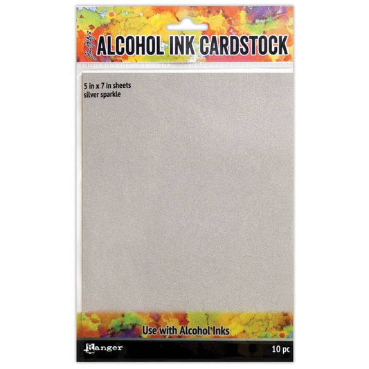 Tim Holtz - Ranger Ink Alcohol Ink Cardstock, Silver Sparkle