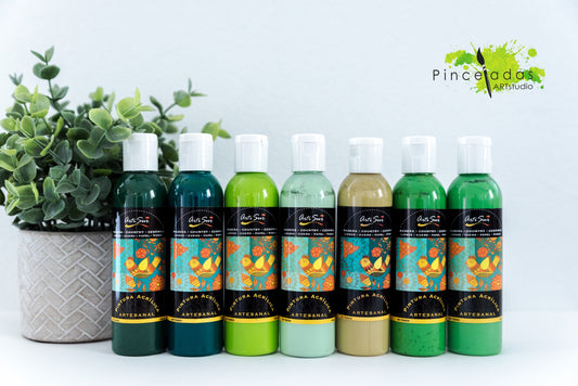 ArtiSur Pintura Acrílica Colores Verdes 120 ml