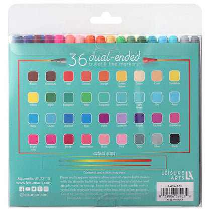 Leisure Arts 36 Dual-Ended Bullet & Fine Markers