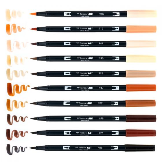 Dual Brush Pen Art Markers, Portrait, 10-Pack