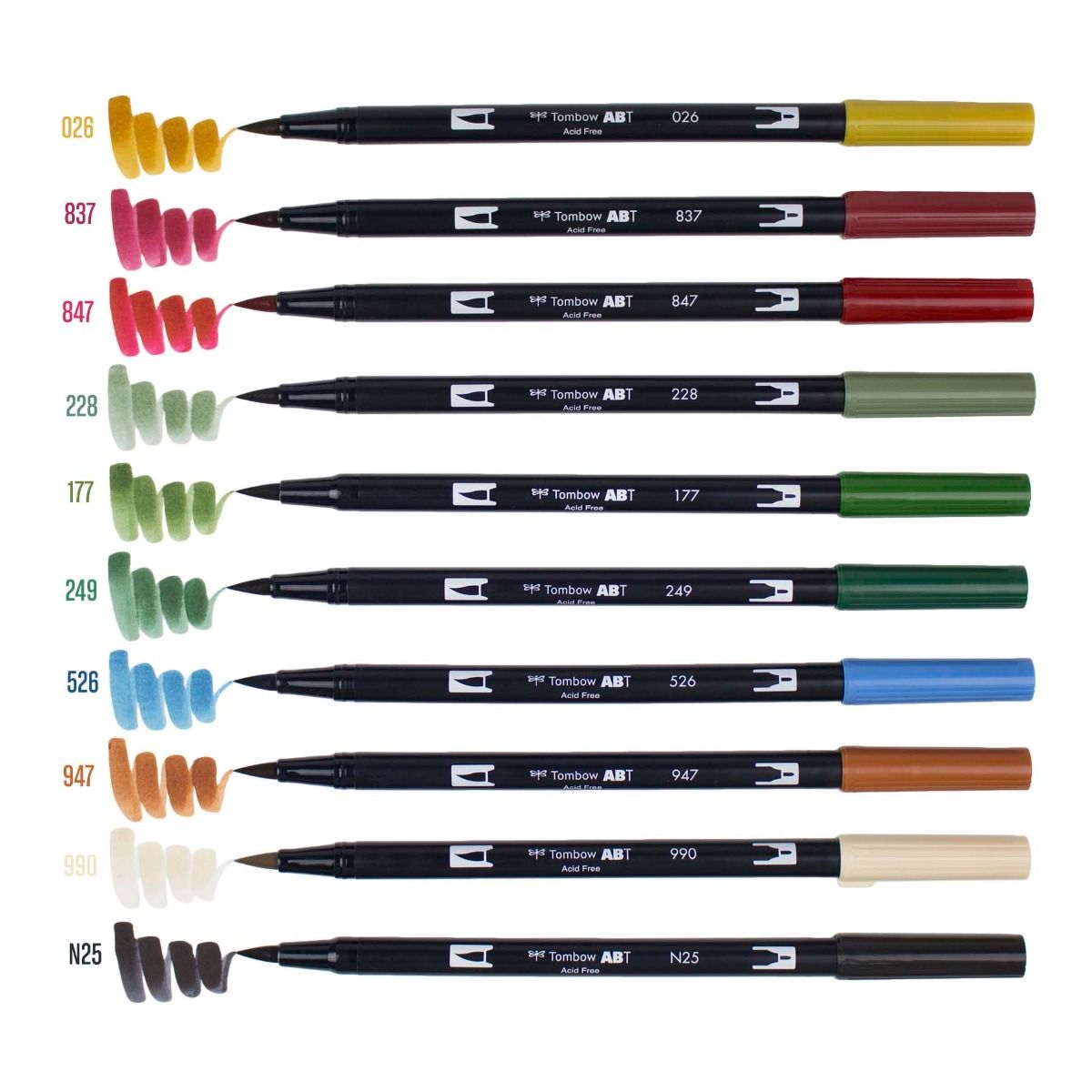 Tombow Dual Brush Pen Holiday 10 pk