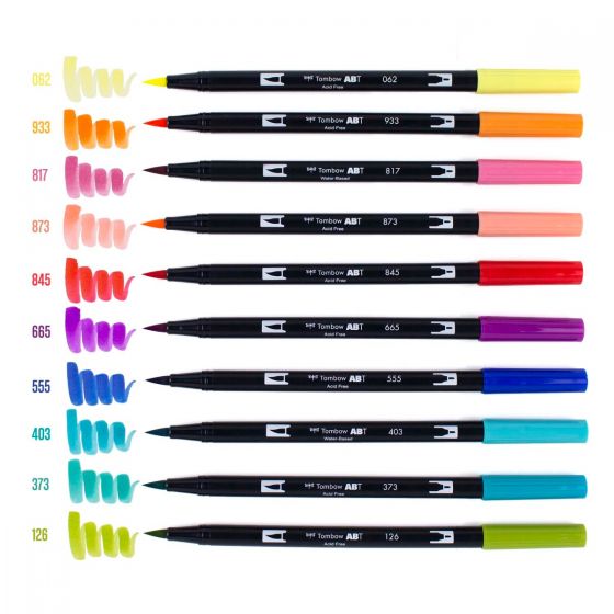 Dual Brush Pen Art Markers, Retro, 10-Pack