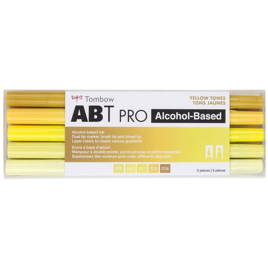 Tombow ABT PRO Alcohol Based Art Markers - Yellow Tones, 5pk