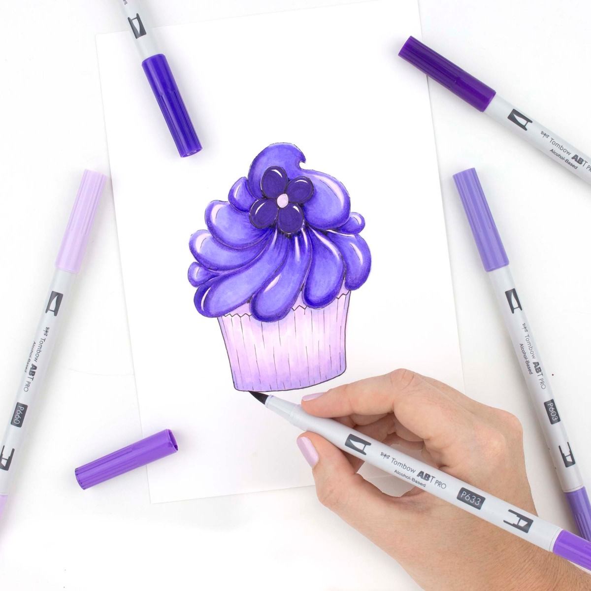 Tombow ABT PRO Alcohol Based Art Markers - Purple Tones, 5pk